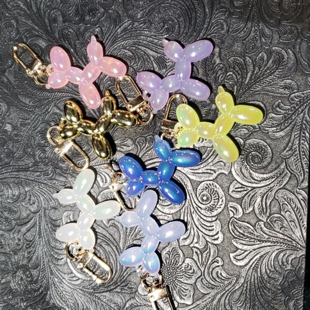 Balloon animal keychains.
